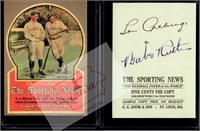 Babe Ruth Lou Gehrig Sporting News baseball card