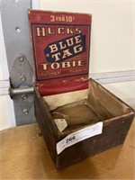 Vtg. Cigar Box- Huckâ€™s Blue Tag Tobie