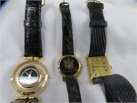 3 LADIES WRIST WATCHES W/ LEATHER STRAPS