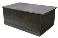 LARGE 17TH C. CARVED OAK TABLE BOX