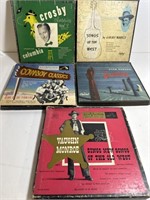 Vintage lot of Western Cowboy LP’s 45’s in box