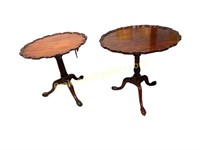 2 Flame Mahogany Piecrust Tables