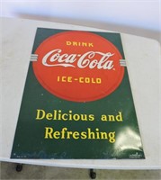 Tin Coke Sign Dated 1989