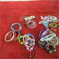 (74)Assorted jewelry bracelets.