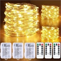 Fairy Lights Battery Operated with Remote, 4 Pack