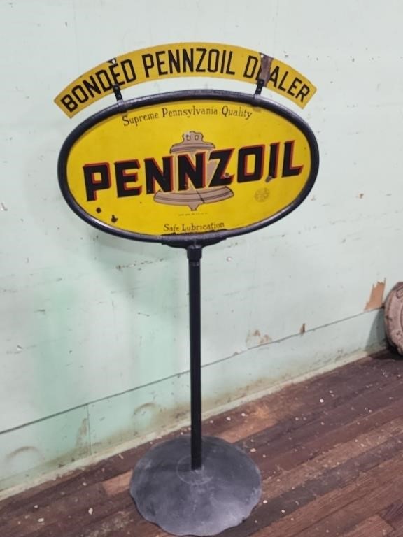 Early DSP Pennzoil Curb Sign with Marquee