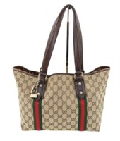 Gucci Sherry Line Canvas Handbag