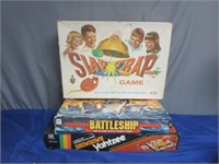 Vintage Board Game Slap Trap + Battleship &