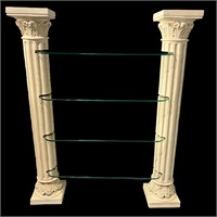 Roman Poly Resin Columns with Glass Shelves***