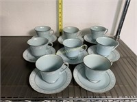 8  Noritake "Love Song"  cup and saucer sets