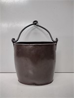 Vintage Metal Bucket with Iron Handle