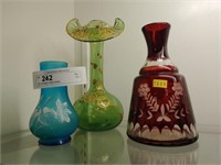 (3) Antique Glass Vases