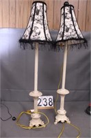 Pair Lamps 40" T Both Work