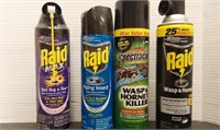 Raid &Spectracide bug sprays. Bed bug, flea,
