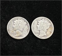 1924 D & 1929 Mercury Dime