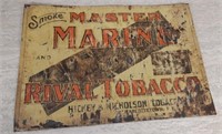 Hickey & Nicholson Master Marine tin sign ORIGINAL
