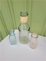 3 VTG GLASS MILK BOTTLES