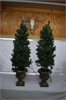 A- 2- 4FT CHRISMAT TREES WITH LIGHTS