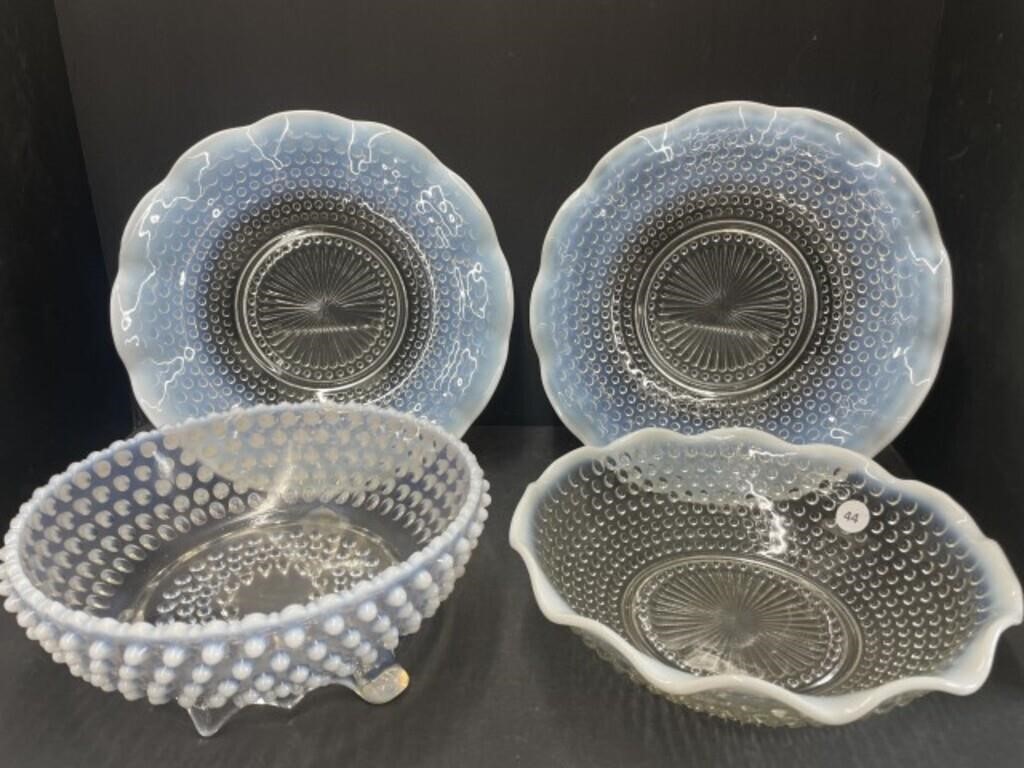 Opalescent Hobnail Serving Dishes -