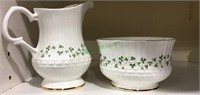 Irish fine Porcelain Cramer & sugar bowl, Royal