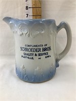 Schroeder Bros., Postville Iowa Blue & White