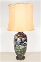 JAPANESE CLOISONNE FLORAL LAMP