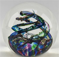 Selkirk Signed Spindrift Glass Paperweight