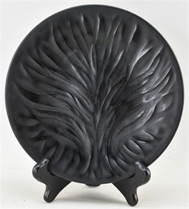 Lalique, France Black Glass Tree of Life Plate