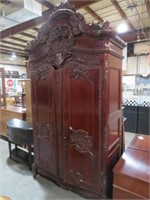 BEAUTIFULLY CARVED 2 DOOR ARMOIRE