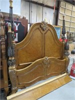 AICO BEAUTIFULLY CARVED KING SIZE BED WITH RAILS