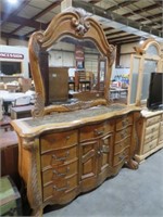 AICO BEAUTIFULLY CARVED CLAWFOOTED DRESSER