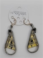 Anne MARIE CHAGNON Modernist Pewter Earrings