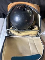 Brunswick bowling ball  vintage shoes  a