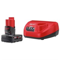 N6521  Milwaukee M12 12V 4Ah Battery & Charger Kit