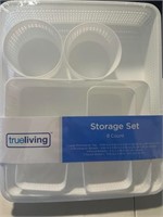 TrueLiving 8pc Storage Basket Set WHITE