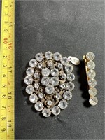 Vintage rhinestone dress/scarf clip and hair clip
