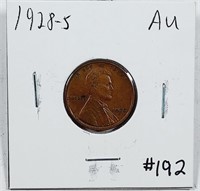 1928-S  Lincoln Cent   AU