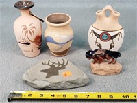 Pottery, Deer Rock, & Buffalo Decor