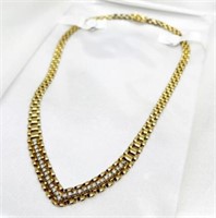 14K Yellow Gold and Diamond Necklace.