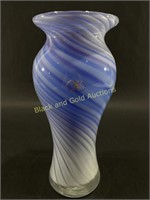 Cavalier Glass Blue Swirl Vase