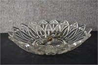 Federal Glass Petal Flower Bowl w/ Handle