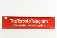 TORONTO TELEGRAM S/S METAL RACK TOP SIGN