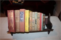 Collection of Vintage Books & Stand