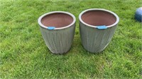 Matching 18” x15.5”W pottery planters