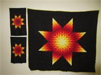 Native American Star Quilt with Pillow Cases
