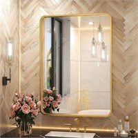 TETOTE Brushed Gold Bathroom Mirror  24x32 Inch Me
