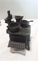 Vintage Miniature Queen Cast Iron stove