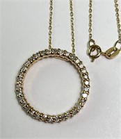 18" Sterling Diamond Pendant/ Necklace 4 Grams