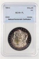 1899-S Morgan S$1 NNC M-S64+ PL Price Guide $1350