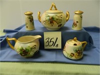 (5) Hand Painted M.W. Poole Pieces